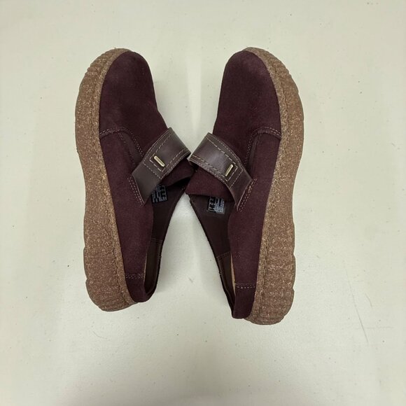 Clarks Collection Caroline Bay Burgundy Suede Slip On Mules Shoes Womens 9.5 M - Picture 5 of 8